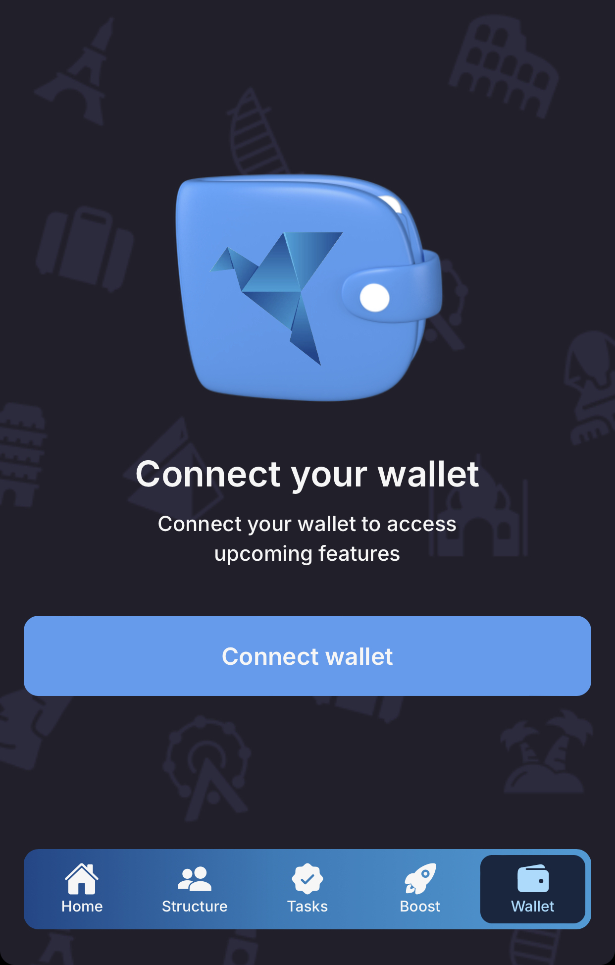 Wallet Screen with No Connected Wallet